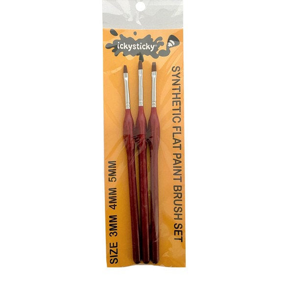 Synthetic 3 Piece Flat Brush Set - Wargames Warehouse