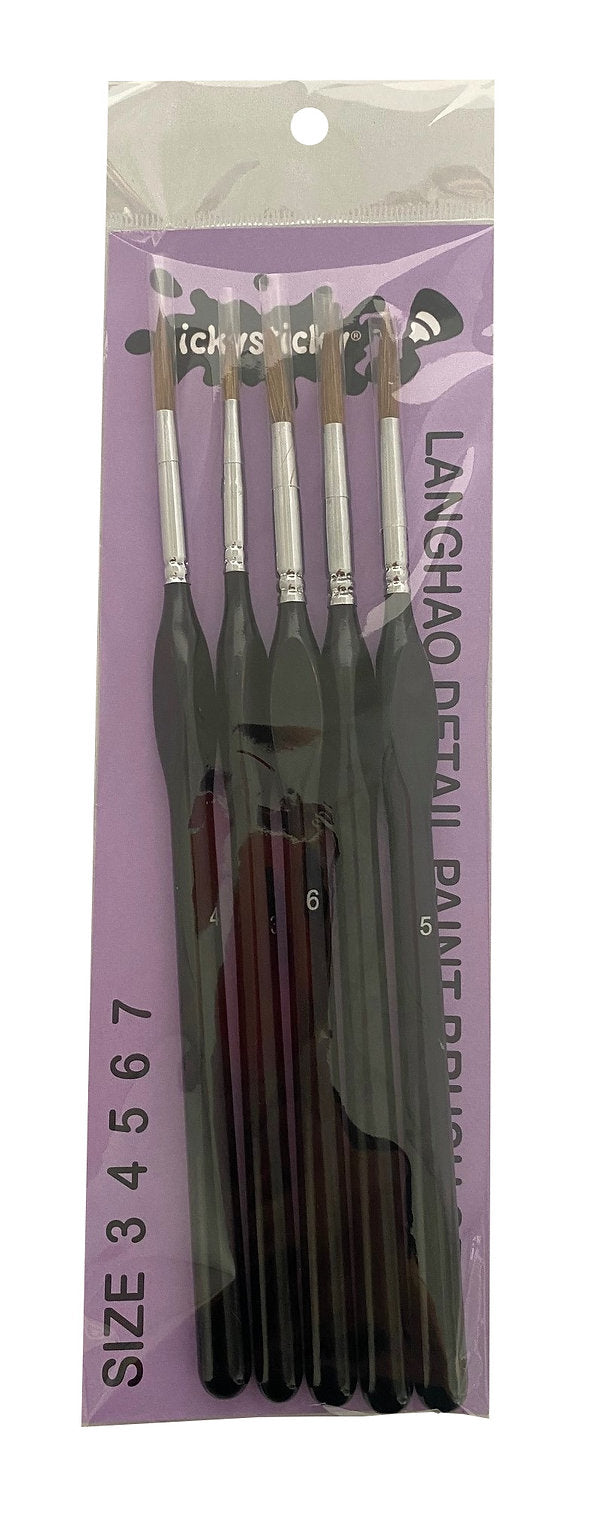 Natural 5 Piece Paint Brush Set #3 -#7 - Wargames Warehouse