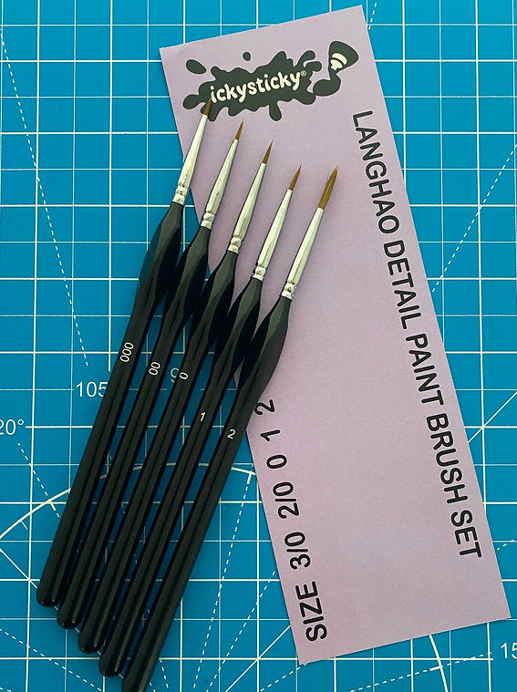 Natural 5 Piece Paint Brush Set #3/0-#2 - Wargames Warehouse