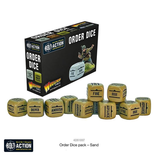 Bolt Action Order Dice - Sand (12) - Wargames Warehouse