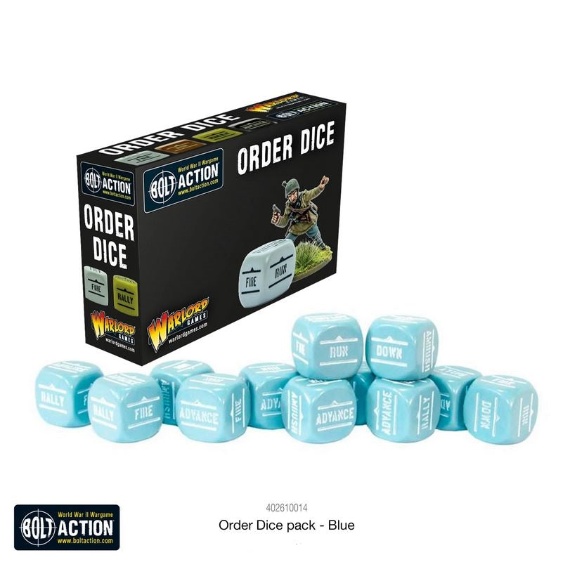 Bolt Action Order Dice - Blue (12) - Wargames Warehouse