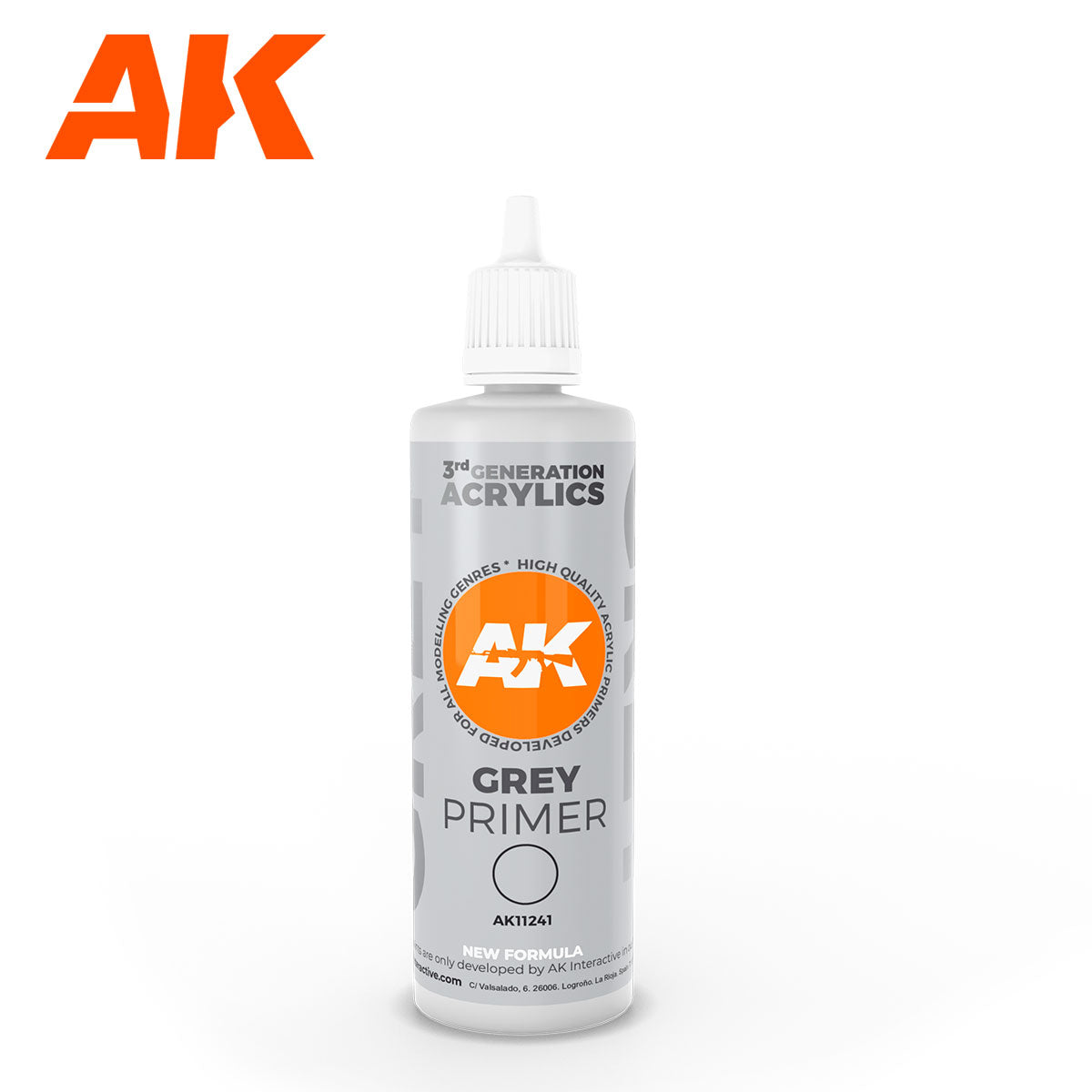 Ak 3Gen Primers - Grey Primer 100Ml - Wargames Warehouse